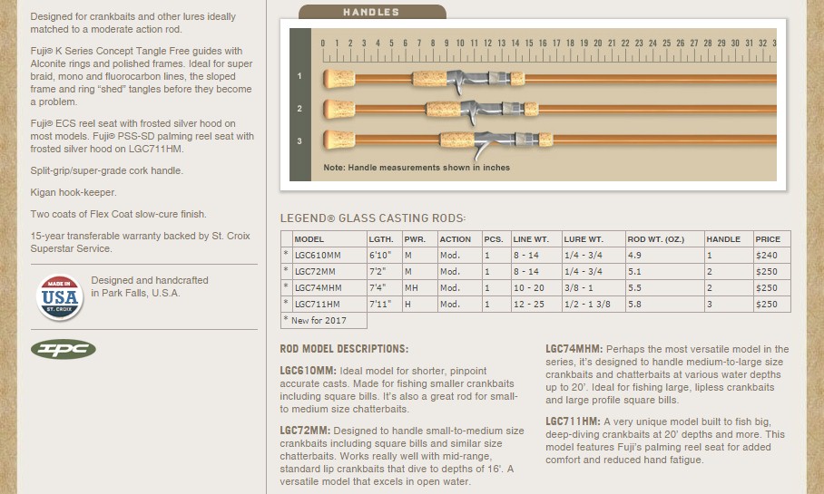 St Croix Legend Glass Rod LGC72MM